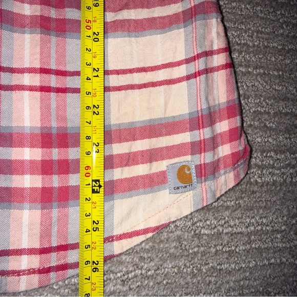 Carhartt Womens Medium Sleeve Button-Down Multicolor Plaid Check Shirt - Picture 10 of 10